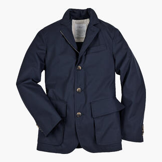 Veste Allwetter Lodenfrey en bleu marine, ouverte, avec de nombreux détails visibles