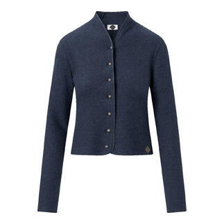 Veste double-face bleu nuit avec fermeture à boutons