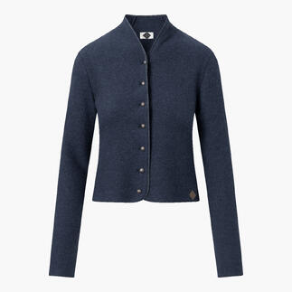 Veste double-face bleu nuit avec fermeture à boutons