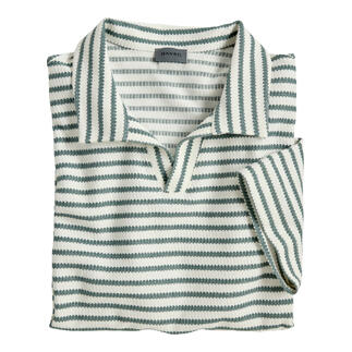 Polo Jacquard Hanro avec motifs rayés vert et blanc