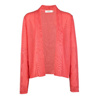 Cardigan en Tencel rose avec coupe ouverte et manches longues
