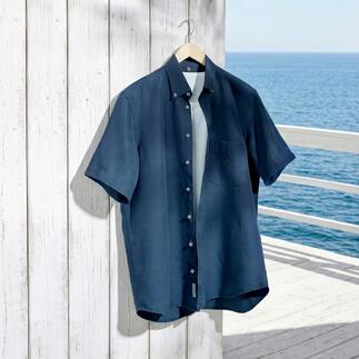 Chemise à manches courtes bleu marine en coton, taille 38.