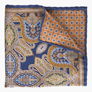 Pochette en soie réversible avec motif paisley coloré