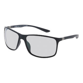 Lunettes de soleil noires Swisseg avec verres gris, vue latérale.