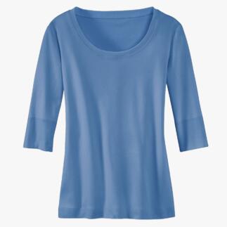 T-shirt Wolff bleu, à plat.