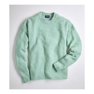 Pull en E-riz de couleur menthe avec encolure ronde