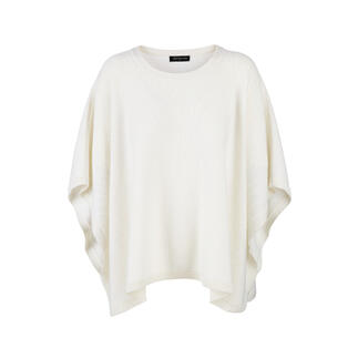 Poncho glamour en cachemire beige avec des manches larges