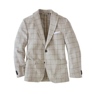 Veste à carreaux sur fond blanc