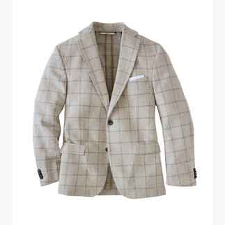 Veste à carreaux sur fond blanc