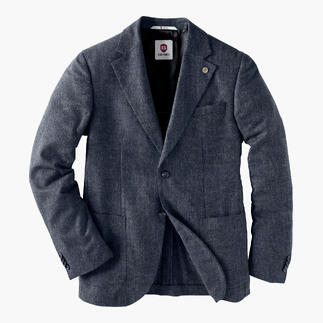 Veste en denim et cachemire CG grise, design structuré.