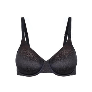 Soutien-gorge T-shirt noir avec bonnets rembourrés.