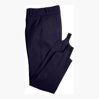 Le pantalon parfait pour bottes en navy avec bretelles