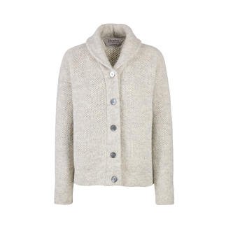 Cardigan bonheur Fisherman beige avec boutons, vue de face