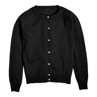 Cardigan court JH1954 noir avec boutons ronds.