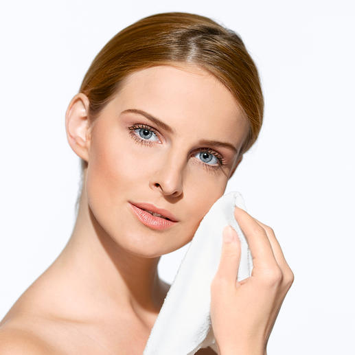 Serviettes pour soins du visage ou du dos « Micro peeling » Des microfibres ultrafines pour le soin profond et le lissage de votre peau.