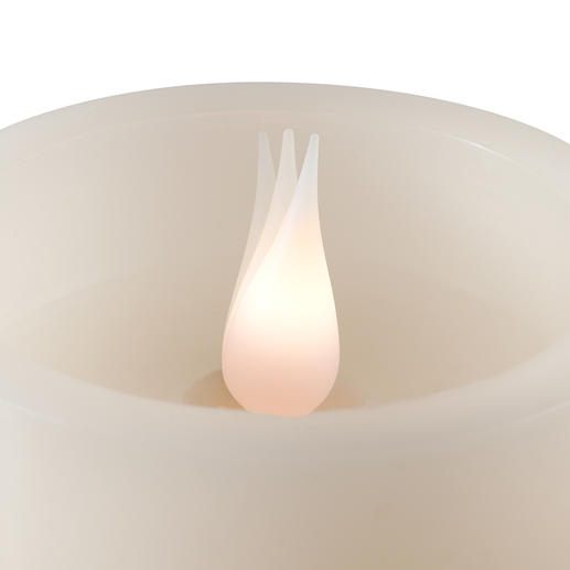 Un mécanisme de vibration silencieux fait bouger la « flamme » de façon irrégulière, créant ainsi l’illusion d’une véritable flamme vacillante. Un mécanisme de vibration silencieux fait bouger la « flamme » de façon irrégulière, créant ainsi l’illusion d’une véritable flamme vacillante.