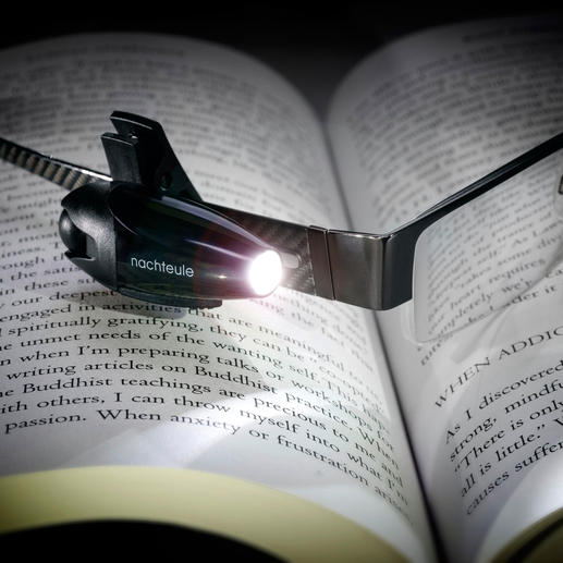 Lampe de lecture LED sur batterie « oiseau de nuit » Parfait pour la lecture, pendant un trajet en train ou pour une balade nocturne avec le chien.