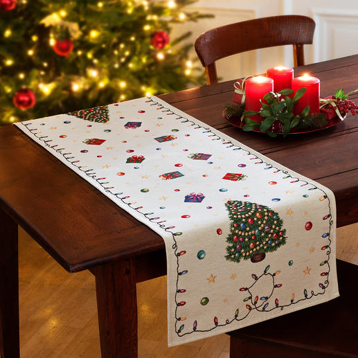 Également disponible comme chemin de table de Noël. Également disponible comme chemin de table de Noël.