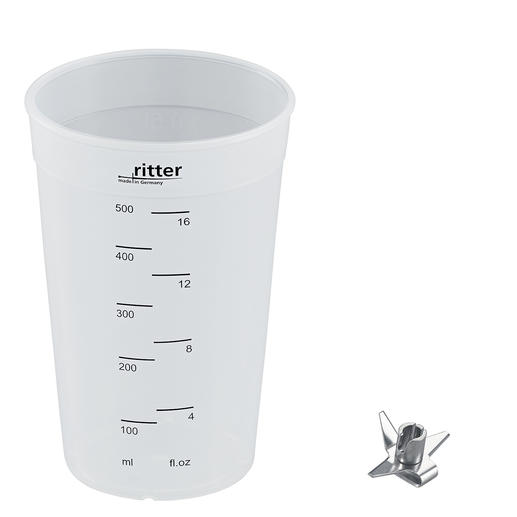 Accessoires fournis : couteau universel et bol mélangeur de 500 ml en synthétique. Accessoires fournis : couteau universel et bol mélangeur de 500 ml en synthétique.