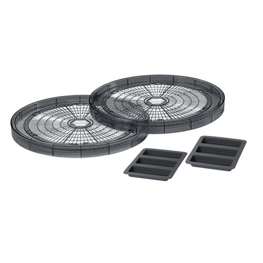 *Accessoires fournis chez Pro-idée : 2 clayettes supplémentaires gratuites (plus de clayette à commander séparément) et 2 moules pour barres de céréales. *Accessoires fournis chez Pro-idée : 2 clayettes supplémentaires gratuites (plus de clayette à commander séparément) et 2 moules pour barres de céréales.