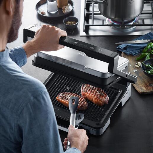 Des steaks, burgers ou filets de poisson parfaitement grillés en appuyant simplement sur une touche. Des steaks, burgers ou filets de poisson parfaitement grillés en appuyant simplement sur une touche.