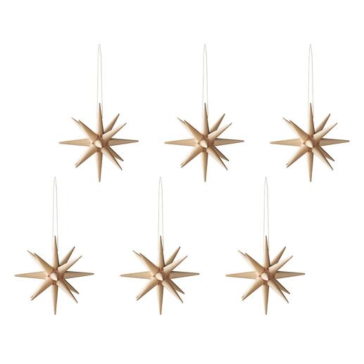 Étoiles de Noël de Seiffen, lot de 6 pièces Des étoiles de Noël fabriquées à la main de manière artisanale à Seiffen dans les Monts Métallifères, par Albin Preissler.