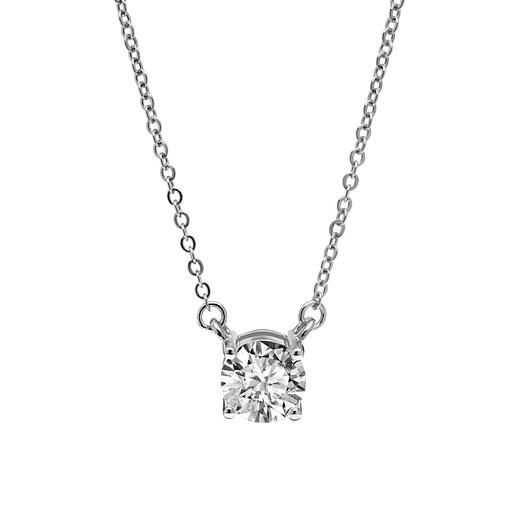 Pendentif Moissanite avec chaîne rhodiée