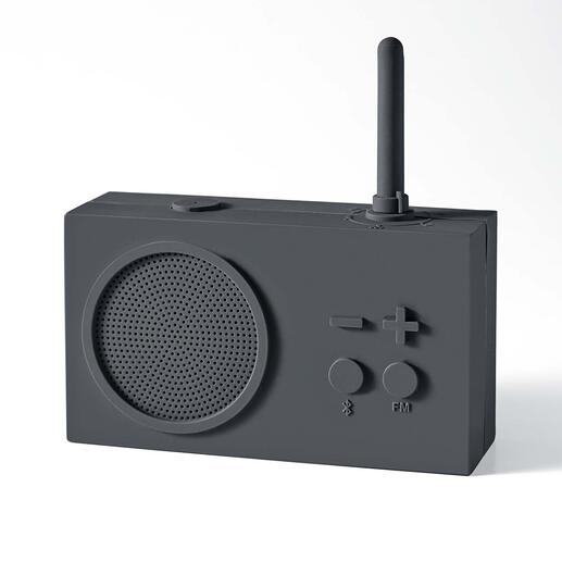 Radio design  La radio compacte TYKHO : une icône du design des années 90 – maintenant disponible dans sa toute dernière génération avec une fonction FM et Bluetooth.