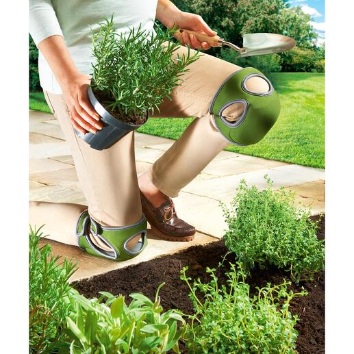 Protège-genoux Kneelo™, la paire Protège-genoux tout confort avec technologie double-mousse : légers, souples et stables en même temps.