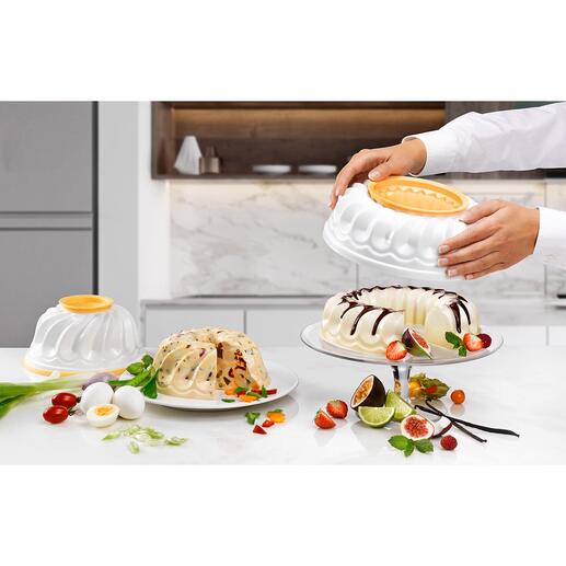 Moule en spirale pour gâteau sans cuisson, 4 pièces Le moule amélioré pour les gâteaux sans cuisson, les gâteaux glacés et les spécialités salées à base de gelée.