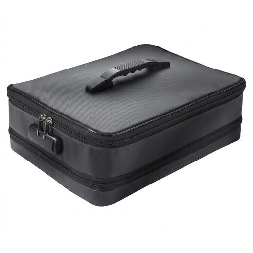 Pochette de sécurité pour documents noire vue fermée.