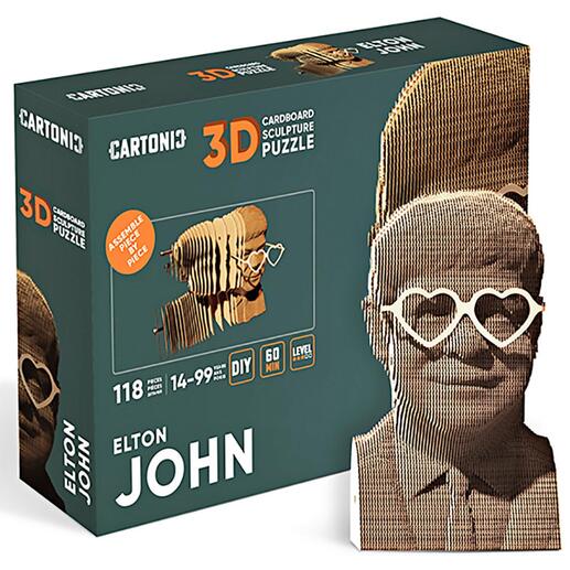 Puzzle en carton 3D Les bustes de personnalités célèbres conçus de manière artistique. Fabrication en trois dimensions, à partir de carton ondulé découpé au laser.