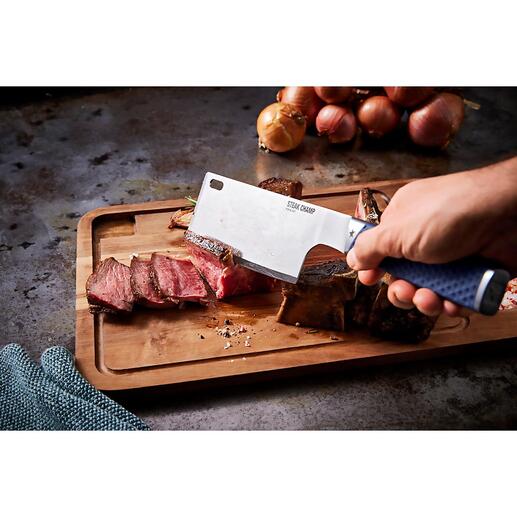 Couteau SteakChamp Flip & Cut Pour couper, hacher et trancher, soulever, retourner et servir. De SteakChamp.