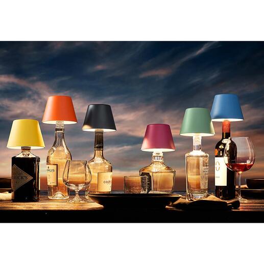 Lampe bouteille sur batterie à LED Des abat-jour à LED sur batterie font de vos bouteilles décoratives des lampes exclusives.