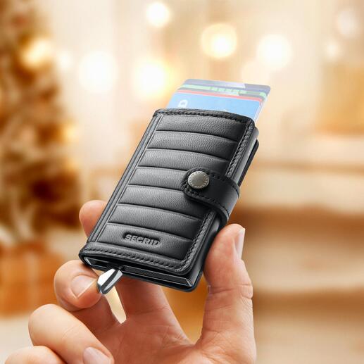 Mini portefeuille Secrid Premium Design iconique, fonction brevetée de sécurité et de confort, ultra compact.