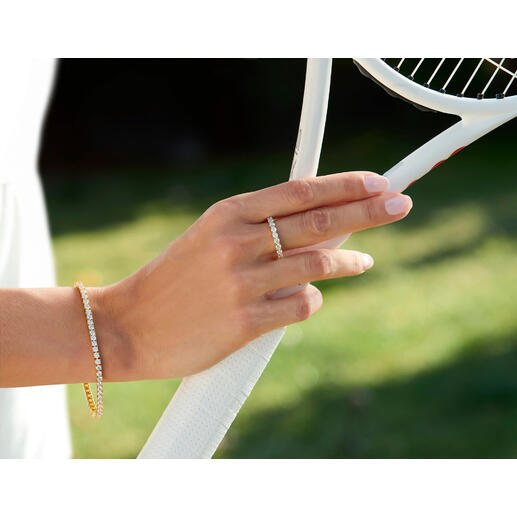 Bijou de tennis en moissanite Une légende étincelante à votre main : le bracelet et la bague au design « tennis » légendaire. Exclusivement chez Pro-Idée.