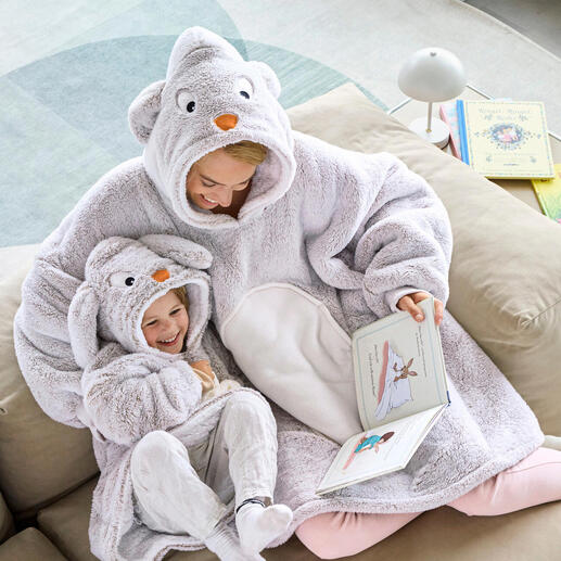 Pull douillet avec motif animal pour adulte et enfant