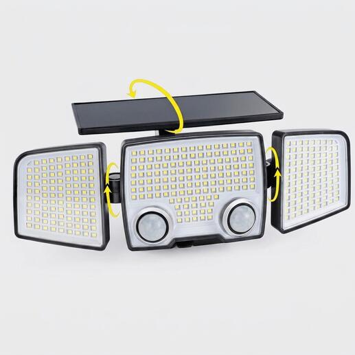 Lampe de sécurité solaire avec panneaux pliables.