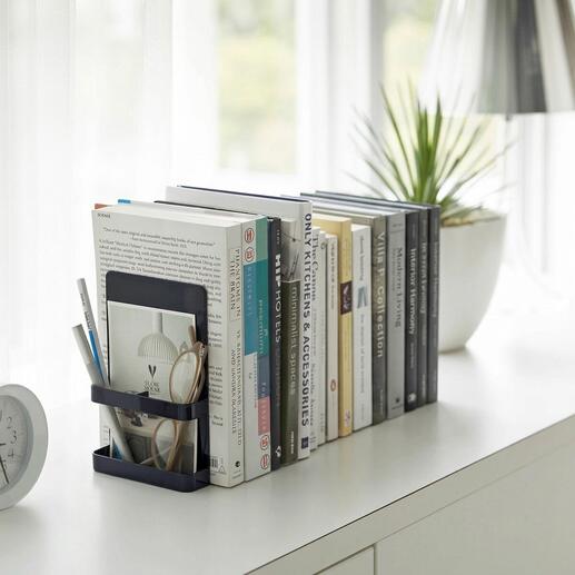 Support de livre en set de 2, noir, avec espace pour les stylos et les notes.