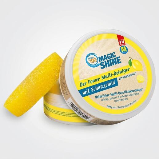 Nettoyant multi-usages Magic Shine au parfum de citron dans son emballage.
