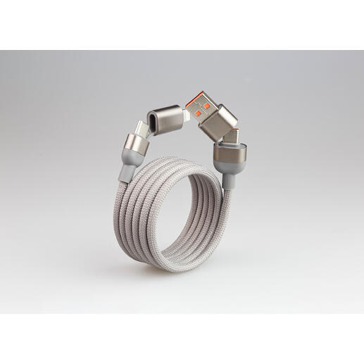 Câble de données et de chargement magnétique 4en1, design tressé élégant