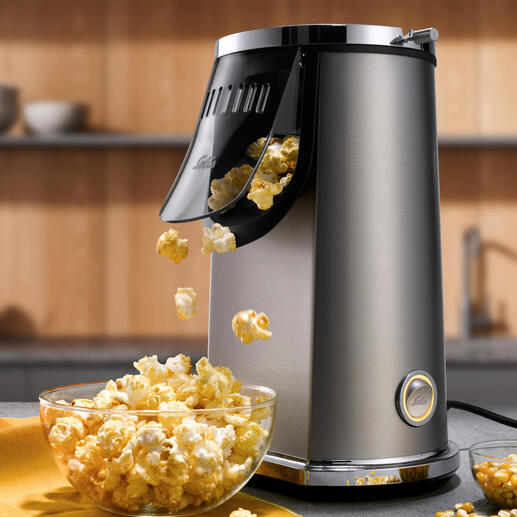 Machine à pop-corn Solis avec du pop-corn frais dans un bol