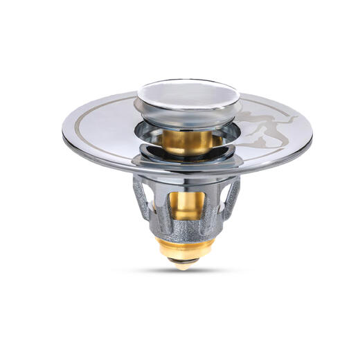Bouchon de lavabo universel avec tamis d'évacuation en acier inoxydable.