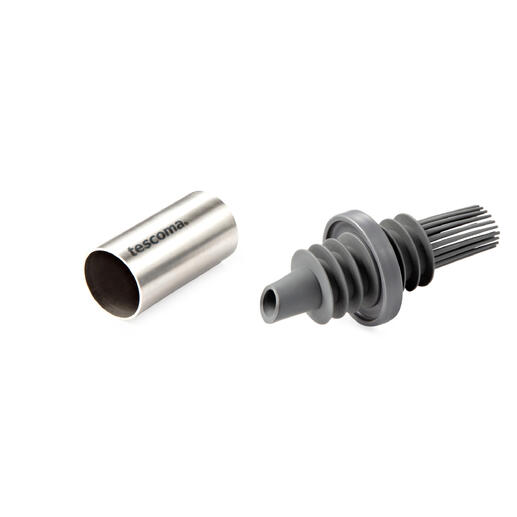 Ensemble de pièces de rechange avec tube en acier inoxydable et pointe en silicone pour ustensiles de cuisine.