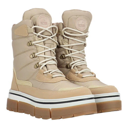 Bottes Pajar Ice-Gripper beiges sur fond neutre.