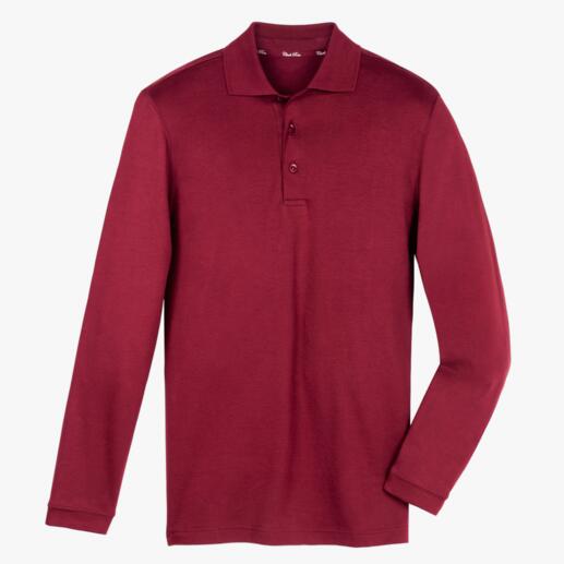 Polo Pima interlock rouge en taille 48 sur fond clair.