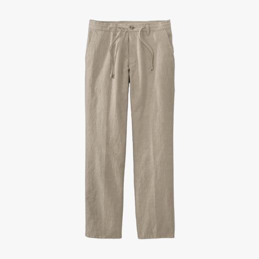 Pantalon confort à cordon coulissant Un pantalon d’été confortable peut également être tendance. En mélange coton/lin, aéré et frais.