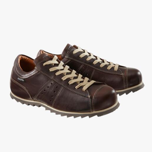 Deux baskets en cuir Snipe® Ripple marron foncé avec lacets