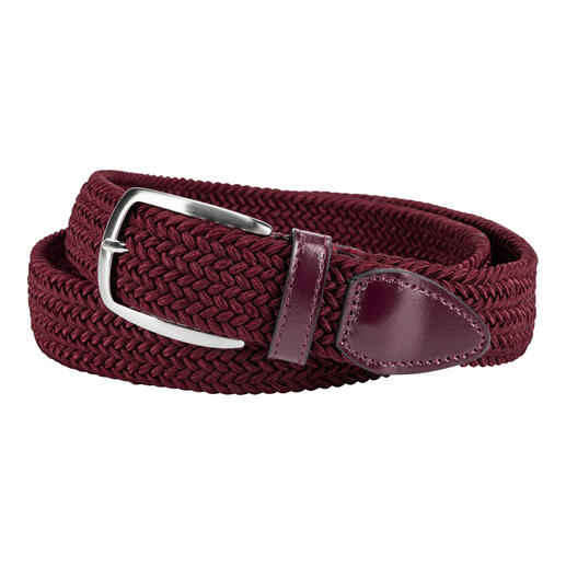 Ceinture élastique bordeaux pour hommes.