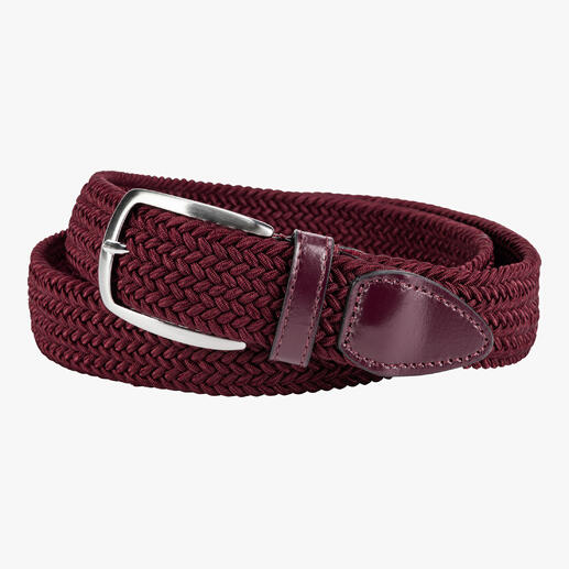 Ceinture élastique bordeaux pour hommes.